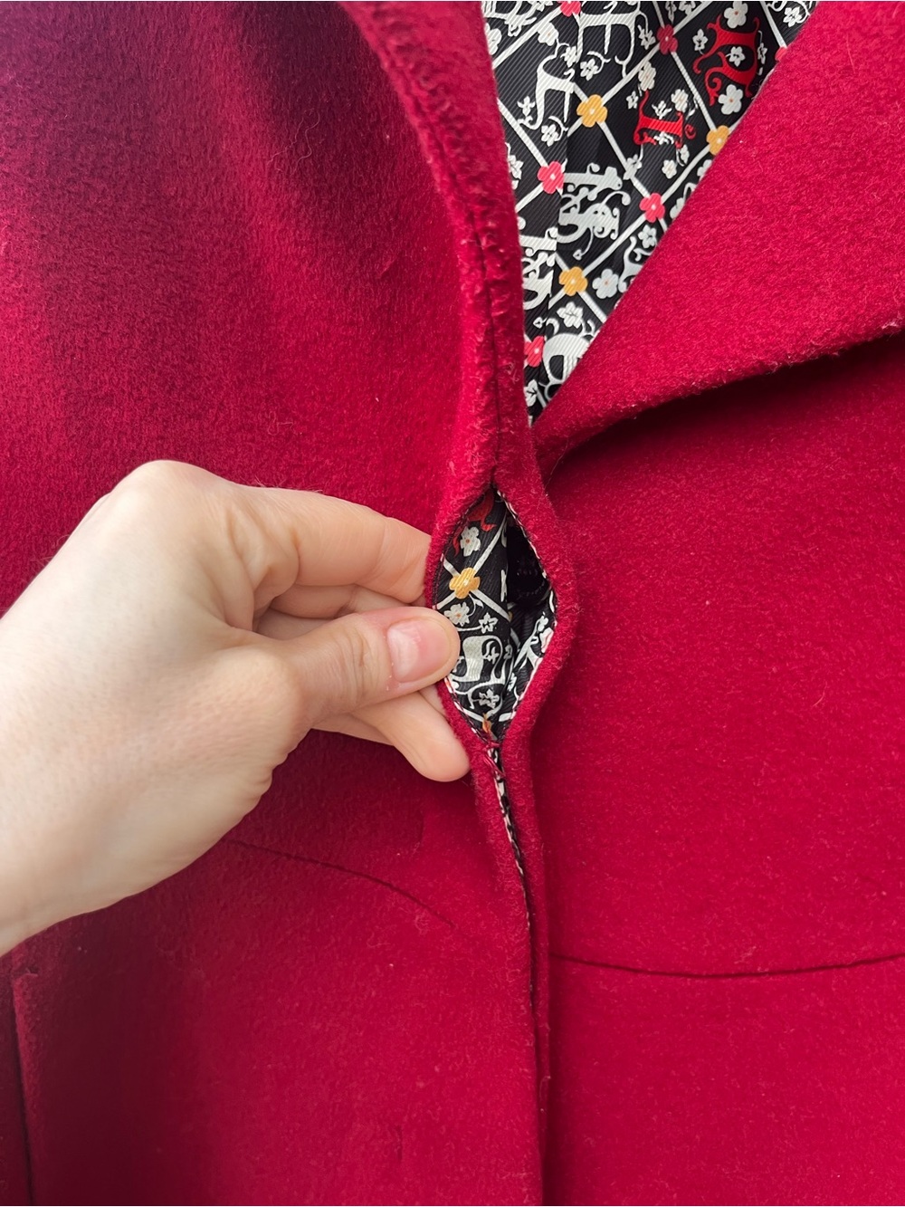 niniSHARE COUTURE Red Coat Size Medium Good Condition Designer Boutique - Picture 6 of 15